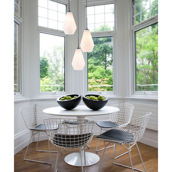 Gene Black Three-Light Pendant with Frosted White Glass, image 2