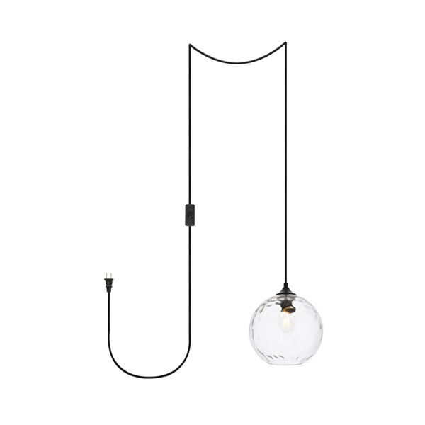 Cashel Black Eight-Inch One-Light Plug-In Pendant, image 1