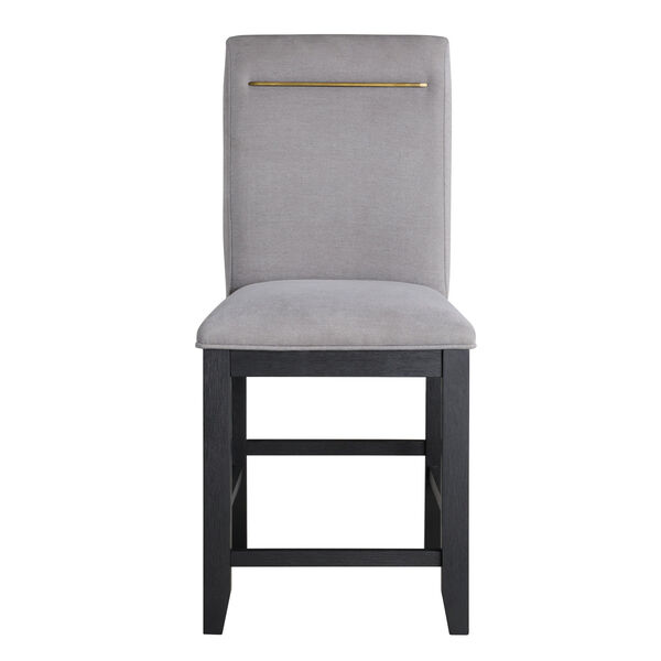 Yves Rubbed Charcoal and Light Grey Counter Chair, image 2