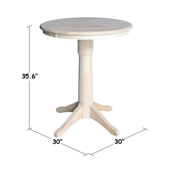 Unfinished 30-Inch Straight Pedestal Counter Height Table, image 3