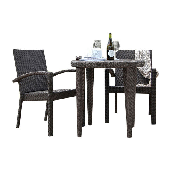 Soho Three-Piece Dining Arm Chair Bistro Set with Cushions, image 1