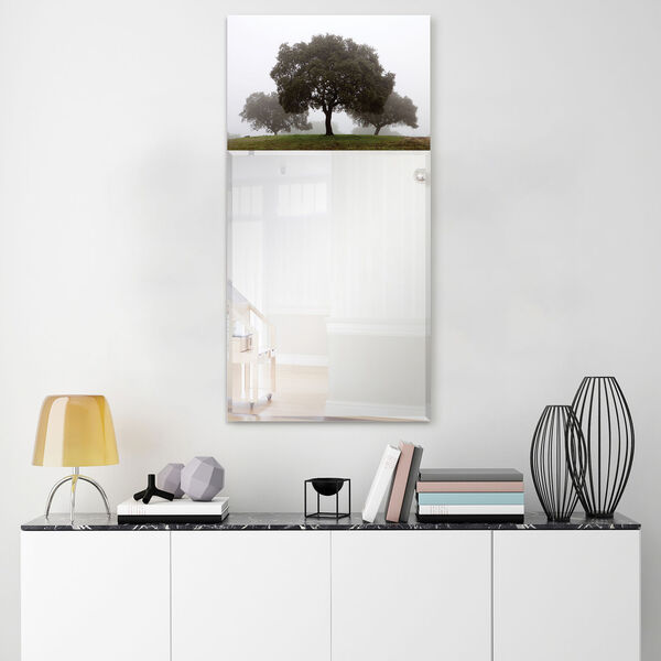 Solitude Gray 48 x 24-Inch Rectangular Beveled Wall Mirror, image 4