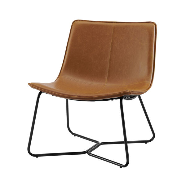 Whiskey Brown and Black Lounge Accent Chair, image 1