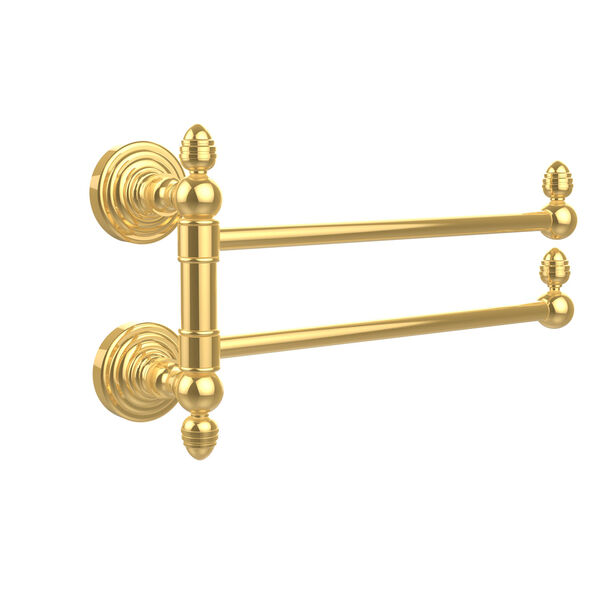 Waverly Place Collection 2 Swing Arm Towel Rail, Unlacquered Brass, image 1