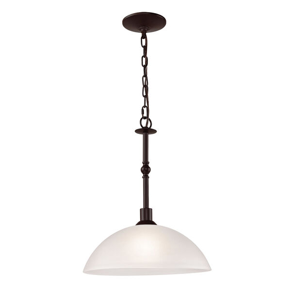 Jackson Oil Rubbed Bronze One-Light Pendant with White Glass Shade, image 1