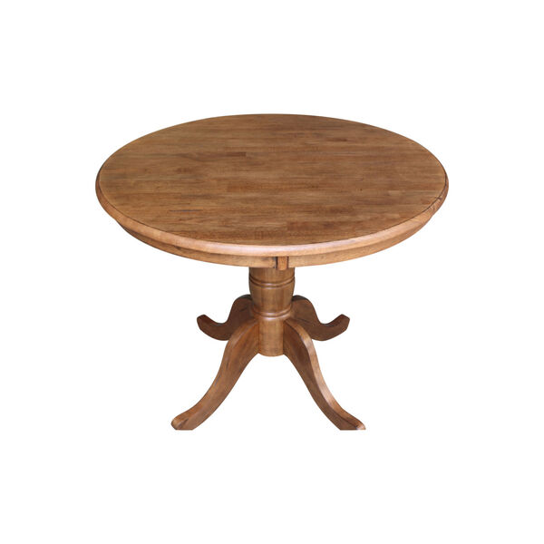 Distressed Oak 36-Inch Round Top Pedestal Table, image 2