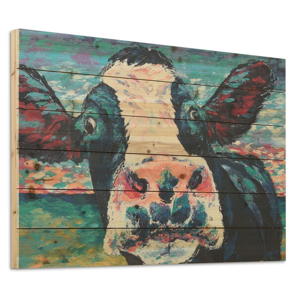 Curious Cow 2 Digital Print on Solid Wood Wall Art, image 3