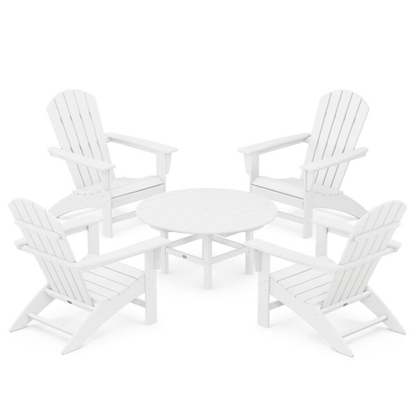 Nautical White Adirondack Chair Conversation Set, 5-Piece, image 1