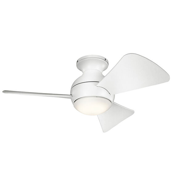 Sola Matte White 34-Inch Wet Location LED Ceiling Fan, image 1
