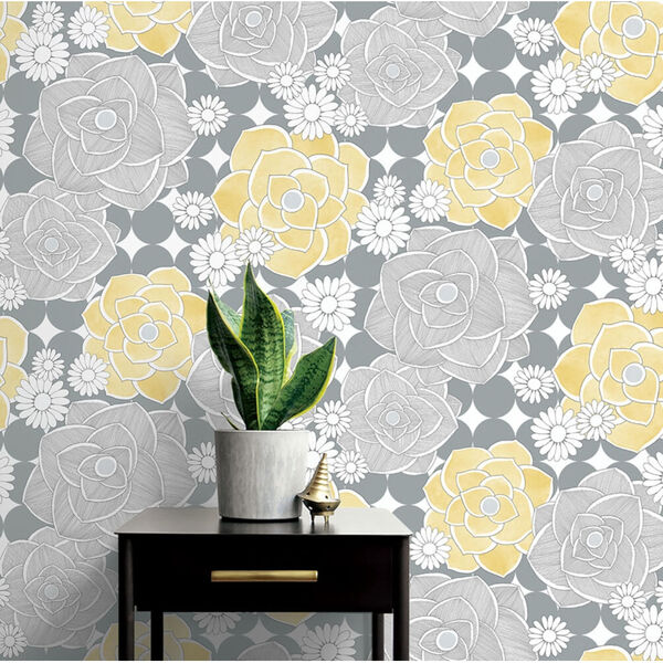 NextWall Retro Floral Peel and Stick Wallpaper, image 1