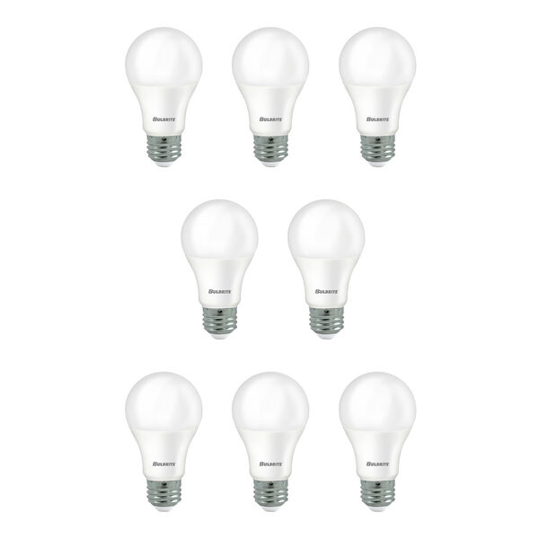 Pack of 8 Frost A19 LED with Medium E26 Base 9W 5000K Light Bulbs, image 1