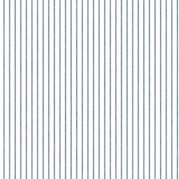 A Perfect World Navy Ticking Stripe Wallpaper - SAMPLE SWATCH ONLY, image 1