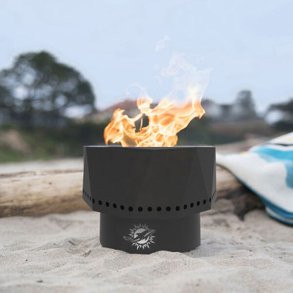 NFL Miami Dolphins Ridge Portable Steel Smokeless Fire Pit with Carrying Bag, image 2