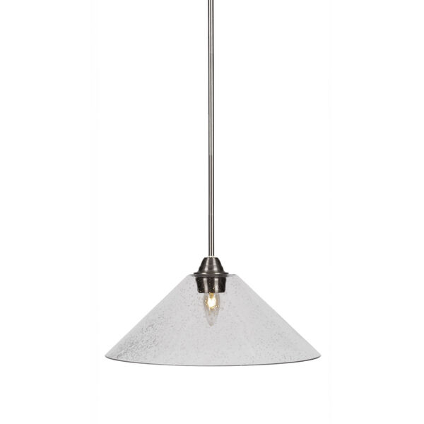 Paramount Brushed Nickel One-Light 16-Inch Pendant with Clear Bubble Glass, image 1