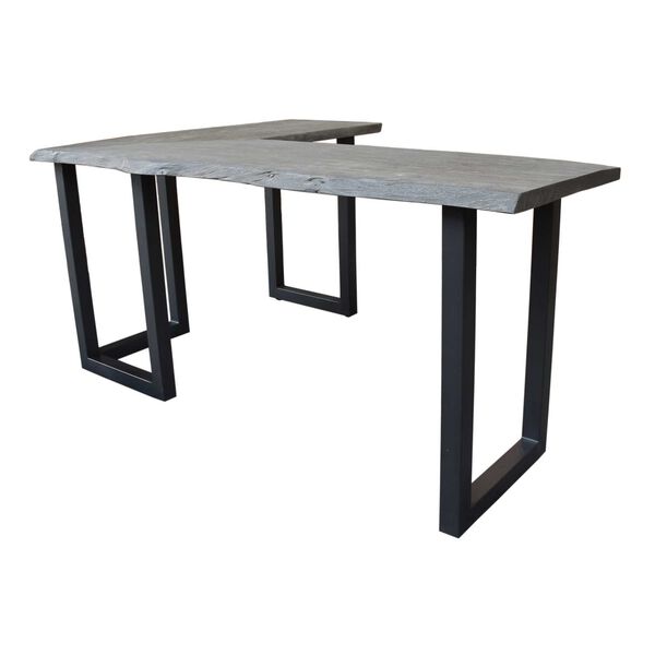 Gray and Black L Shaped Writing Desk, image 5