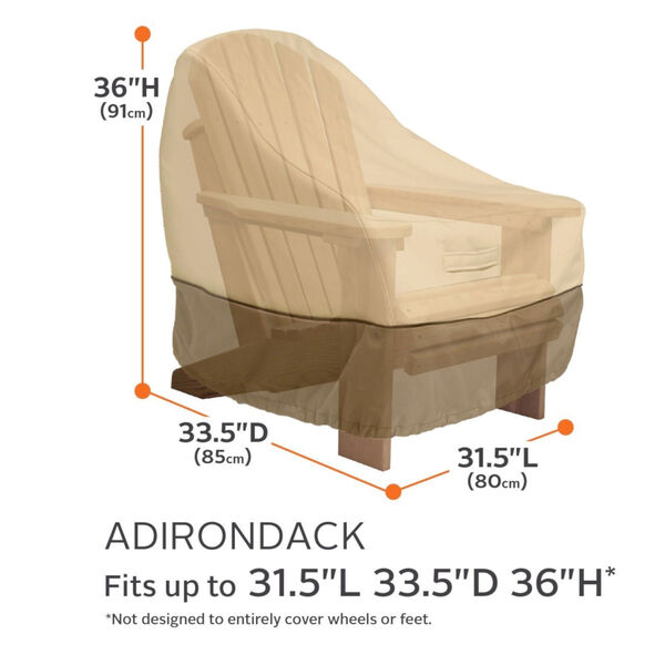 Ash Beige and Brown Adirondack Chair Cover, Set of 2, image 4