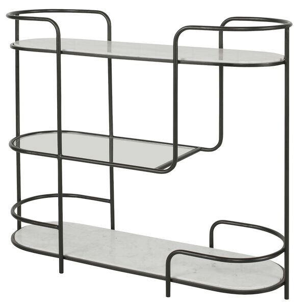 White and Black Trolley Bar Console, image 1