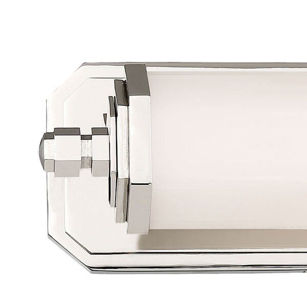 Polished Nickel LED Bath Vanity with Etched White Glass, image 2