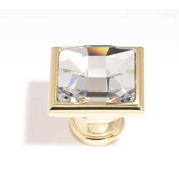 Crystal Gold 25 mm Large Square Knob, image 1