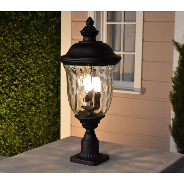 Carriage House Oriental Bronze One-Light Outdoor Post Light with Water Glass, image 15
