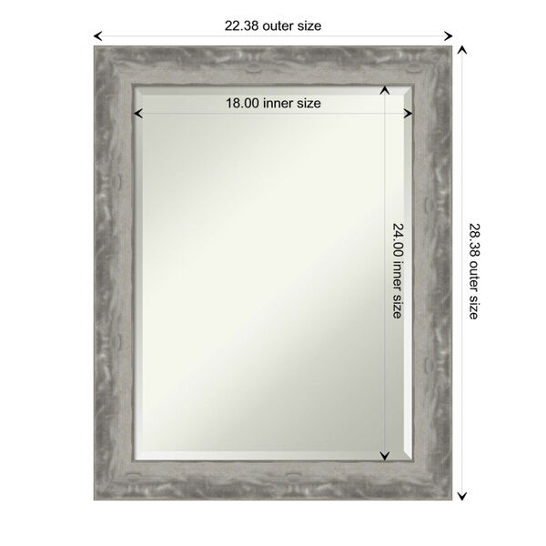 Waveline Silver 22W X 28H-Inch Bathroom Vanity Wall Mirror, image 6