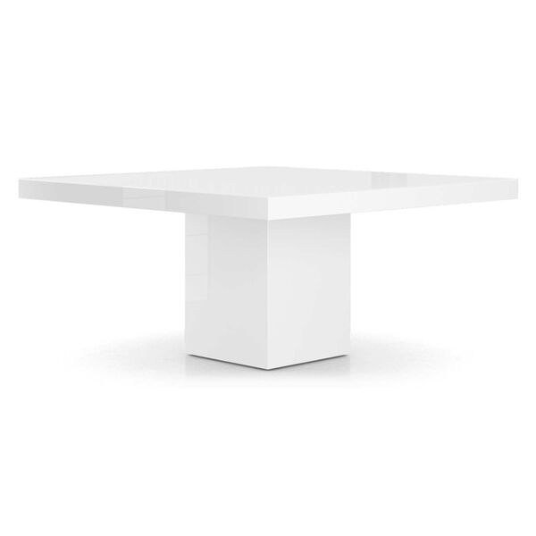 Morley White Glass Dining Table, image 2