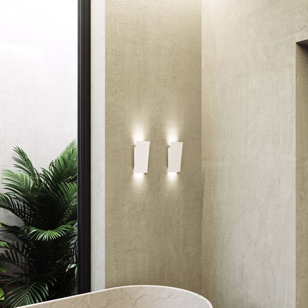 Angled Plane Textured White LED Wall Sconce, image 5
