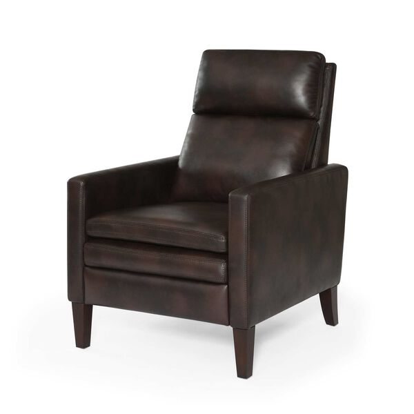 Vicente Burnished Brown Faux Leather Push Back Recliner, image 1