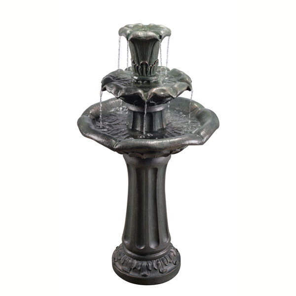 Dark Grey Outdoor Lily Tier Fountain, image 1