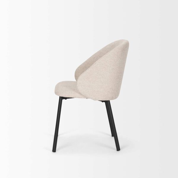 Shannon Oatmeal Fabric and Matte Black Metal Dining Chair, image 2