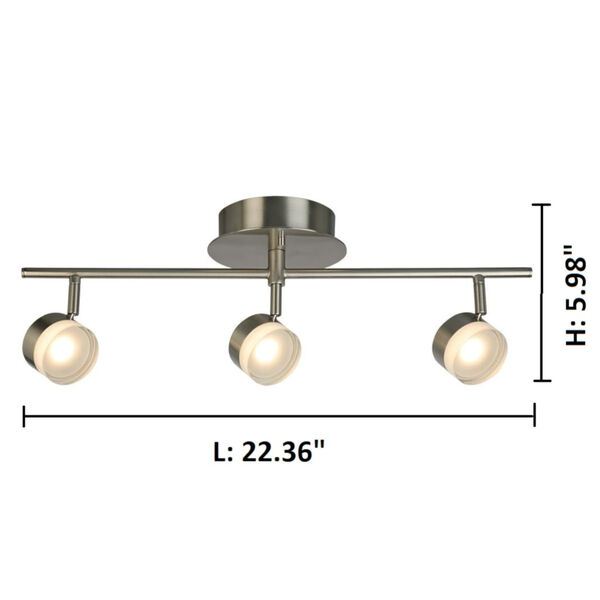 Newport Hill Brushed Nickel LED Semi-Flush Mount with Frosted Acrylic Shade, image 2
