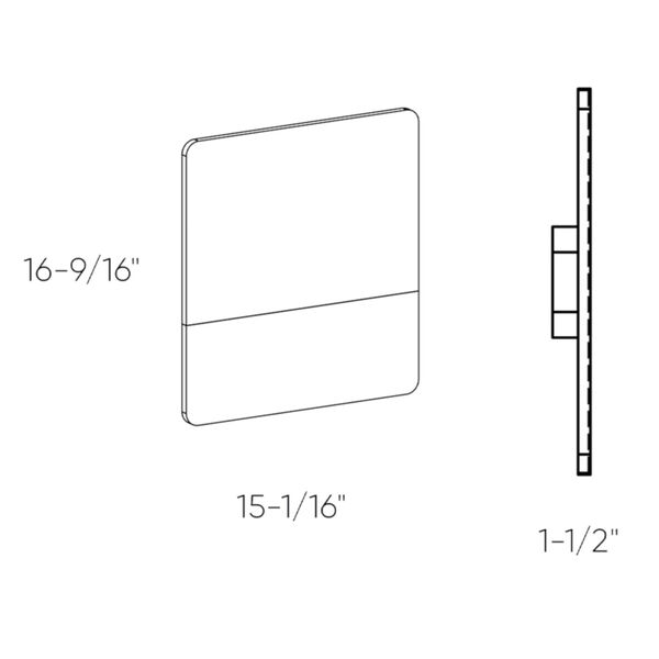 White 15-Inch Square Ultra Slim LED Wall Sconce, image 2