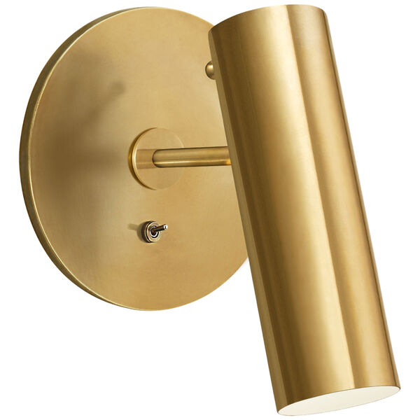 Lancelot Pivoting Light in Hand-Rubbed Antique Brass by AERIN, image 1