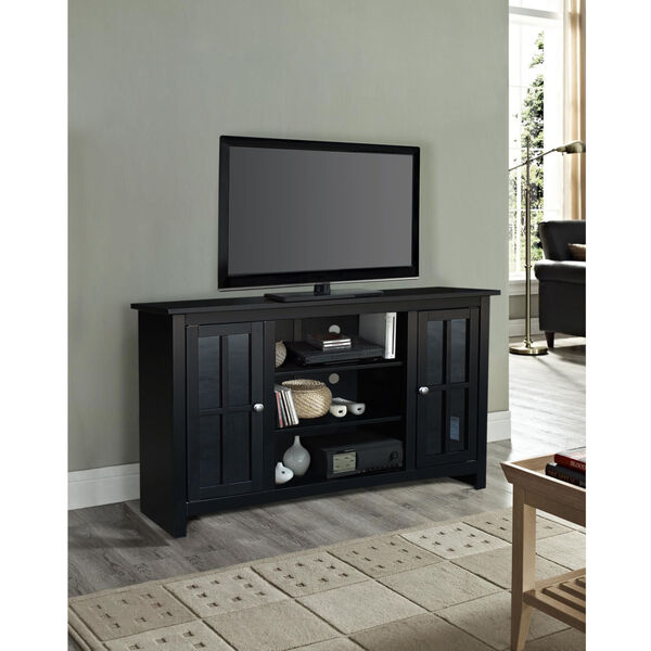 Black 48-Inch TV Stand with Two Door, image 1