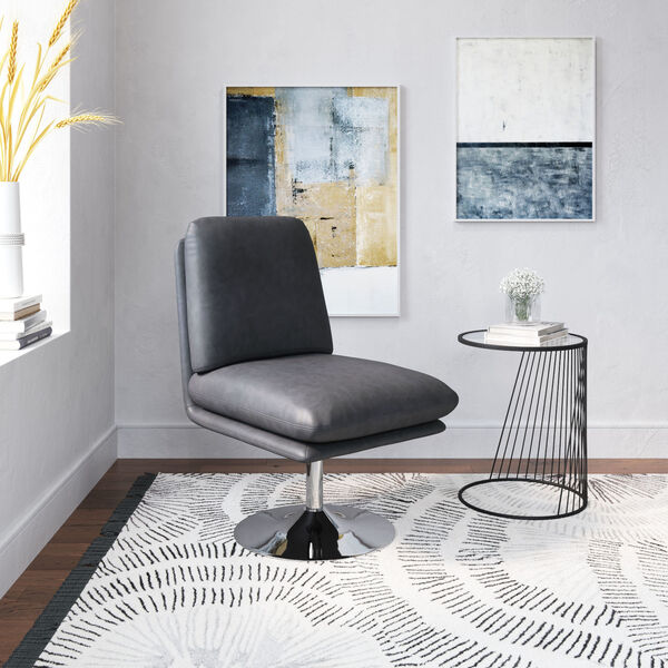 Rory Gray and Silver Accent Chair, image 2
