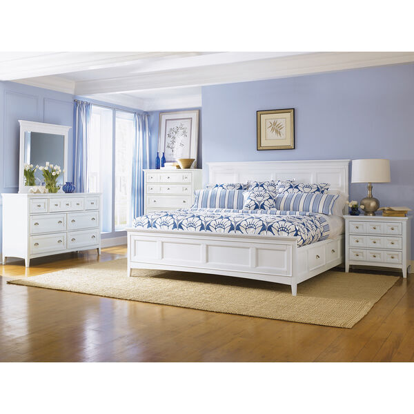Kentwood White King Panel Bed with Storage, image 6