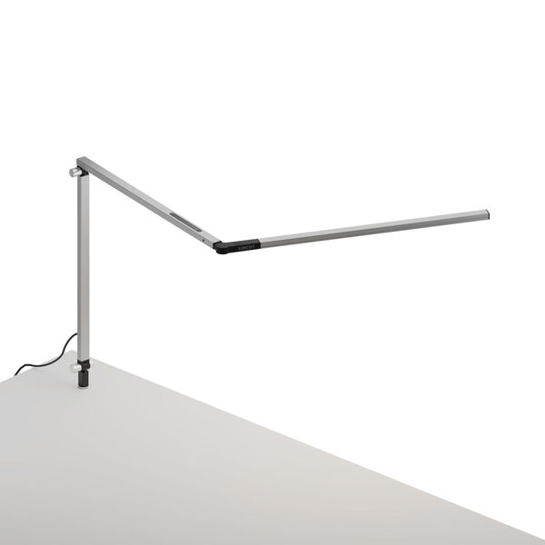 Z-Bar Silver Warm Light LED Slim Desk Lamp with Through-Table Mount, image 1