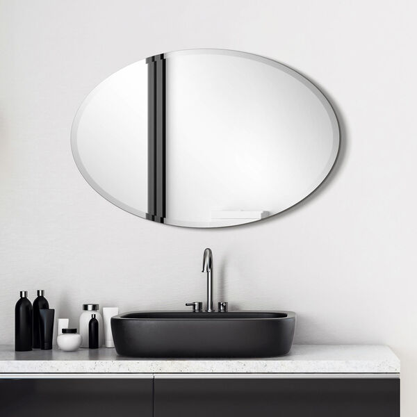 Frameless Clear 24 x 36-Inch Oval Wall Mirror, image 1