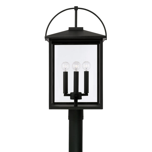 Bryson Black Four-Light Outdoor Post with Clear Glass, image 4