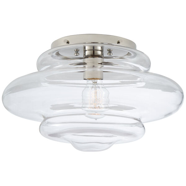 Tableau Medium Flush Mount in Polished Nickel with Clear Glass by Kelly Wearstler, image 1