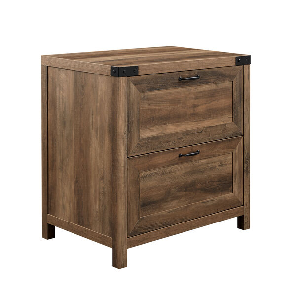 Rustic Oak Filing Cabinet with Two Drawer, image 1