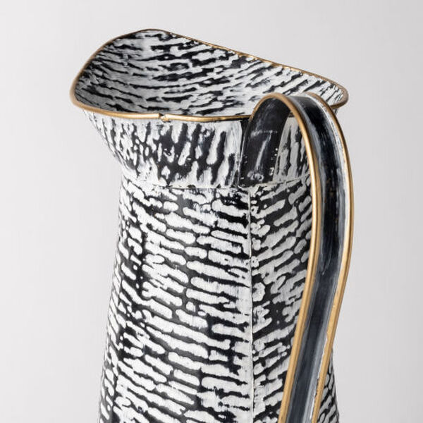 Colette Black and White 20-Inch Large Patterned Vase, image 4