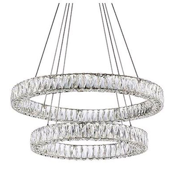 Chrome 120-Inch LED Two-Tier Chandelier, image 1