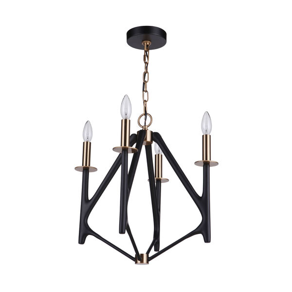 The Reserve Flat Black Painted Nickel Four-Light Pendant, image 2