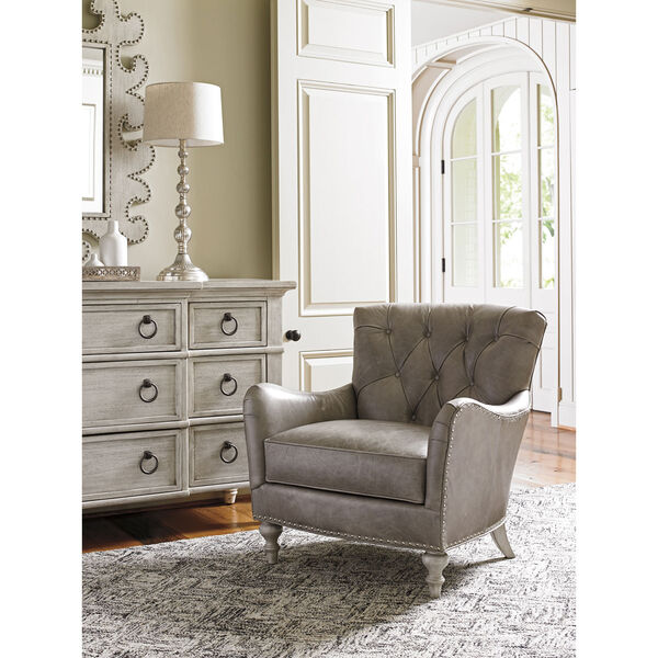 Oyster Bay Beige Wescott Leather Chair, image 2