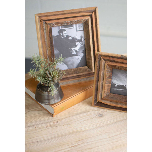 Beige Recycled Wood Photo Frame, Set of Two, image 2