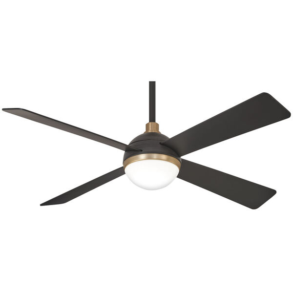 Orb Brushed Carbon with Soft Brass 54-Inch LED Ceiling Fan, image 1