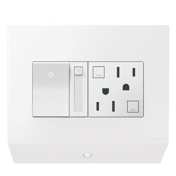 White Control Box with Paddle Dimmer and 15A GFCI, image 1