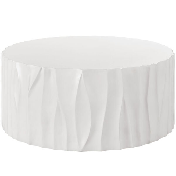 Geneva Abaco White Natural Wood  Cast Concrete Cocktail Table, image 1