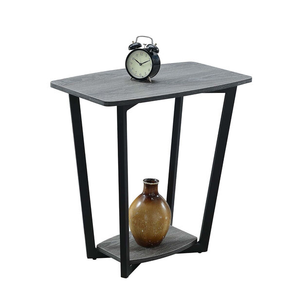 Weathered Gray and Black 14-Inch End Table, image 2